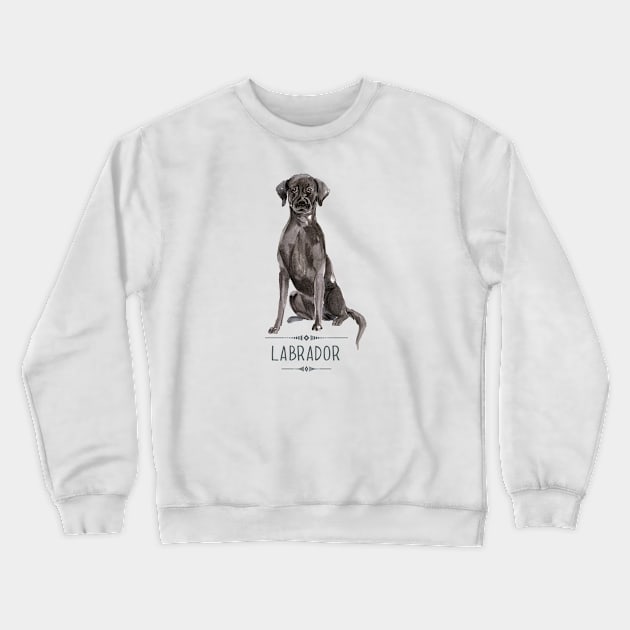 Black Labrador Crewneck Sweatshirt by bullshirter